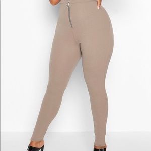 Plus Zip Front Crepe Leggings.